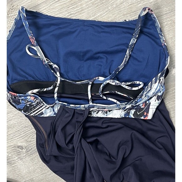 Gap Tankini Tank Top‎ Swimwear Multi Way Straps Removable Pads Navy Blue Medium - Picture 5 of 5